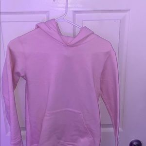 Kids light pink fleece hoodie